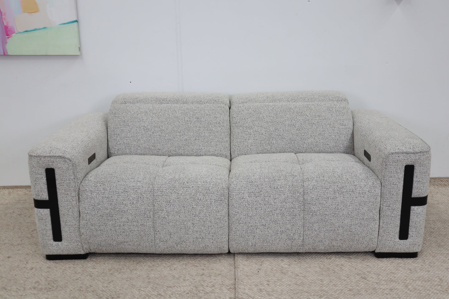 DELTA LIGHT GREY FABRIC 2.5 SEATER
