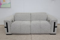 DELTA LIGHT GREY FABRIC 2.5 SEATER