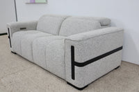 DELTA LIGHT GREY FABRIC 2.5 SEATER