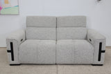 DELTA LIGHT GREY FABRIC 2.5 SEATER
