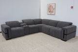 DELTA CHARCOAL FABRIC CORNER LOUNGE