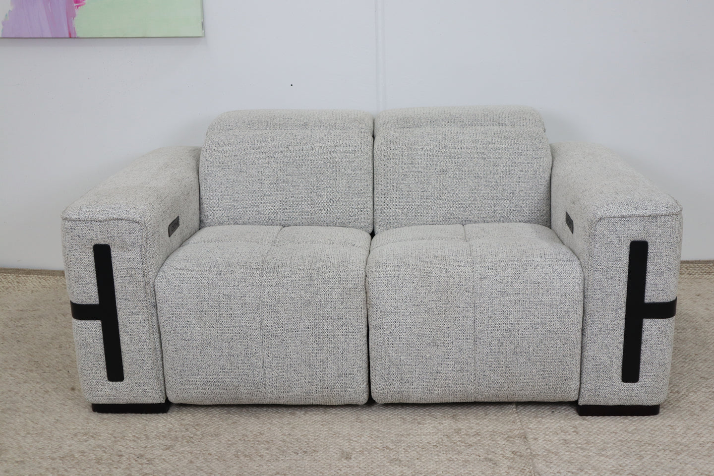 DELTA LIGHT GREY FABRIC 2 SEATER