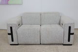 DELTA LIGHT GREY FABRIC 2 SEATER