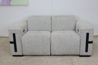 DELTA LIGHT GREY FABRIC 2 SEATER