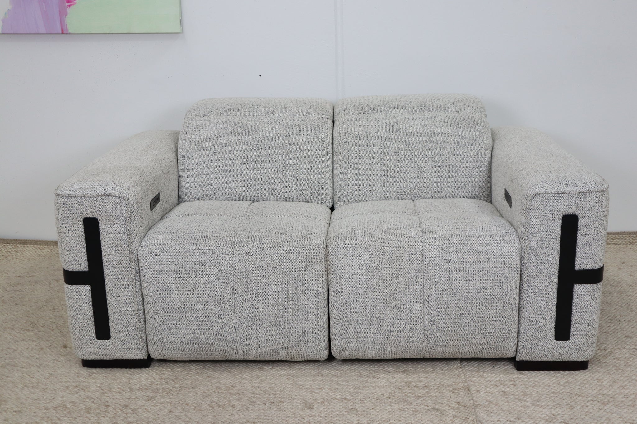 DELTA LIGHT GREY FABRIC 2 SEATER