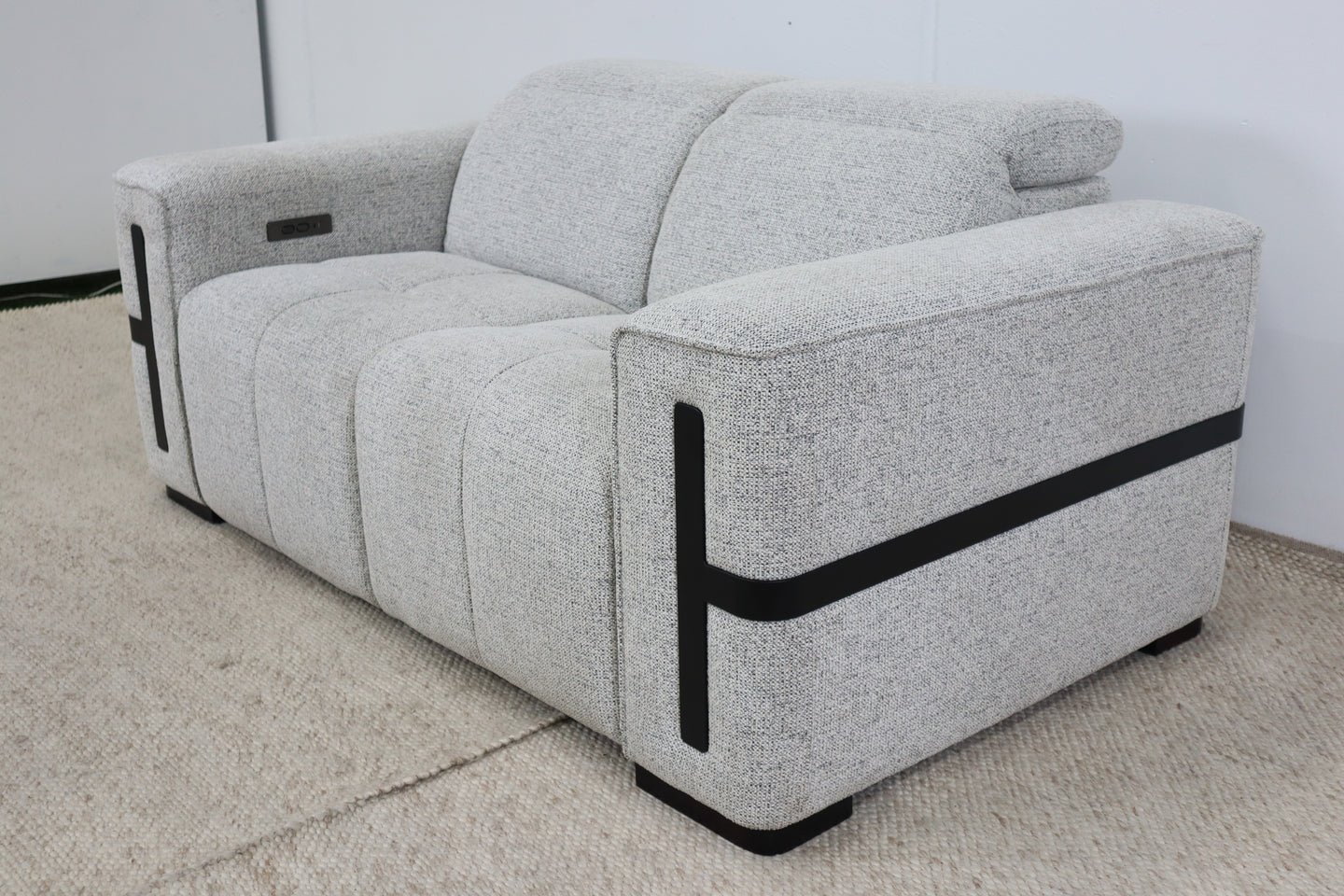 DELTA LIGHT GREY FABRIC 2 SEATER