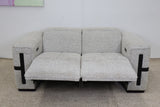 DELTA LIGHT GREY FABRIC 2 SEATER