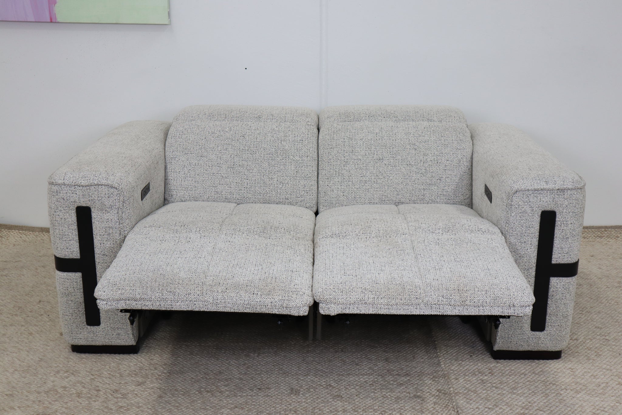 DELTA LIGHT GREY FABRIC 2 SEATER