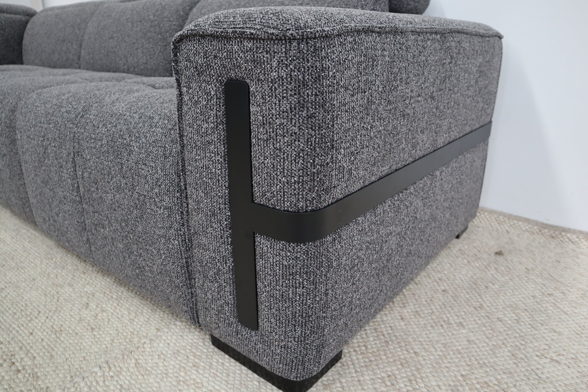 DELTA CHARCOAL FABRIC CORNER LOUNGE