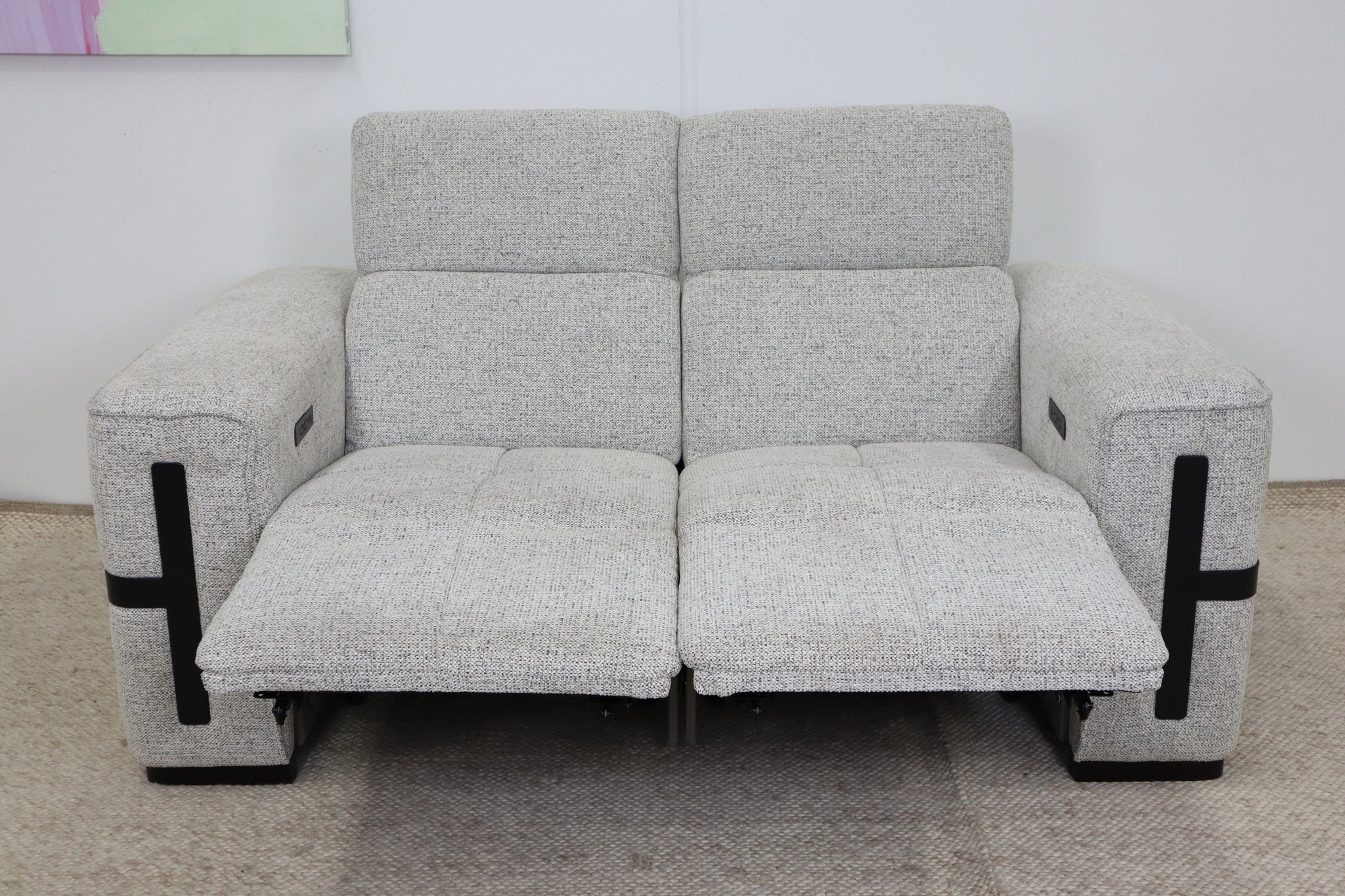 DELTA LIGHT GREY FABRIC 2 SEATER