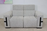 DELTA LIGHT GREY FABRIC 2 SEATER
