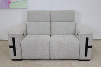 DELTA LIGHT GREY FABRIC 2 SEATER