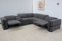 DELTA CHARCOAL FABRIC CORNER LOUNGE
