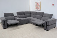 DELTA CHARCOAL FABRIC CORNER LOUNGE