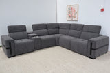 DELTA CHARCOAL FABRIC CORNER LOUNGE