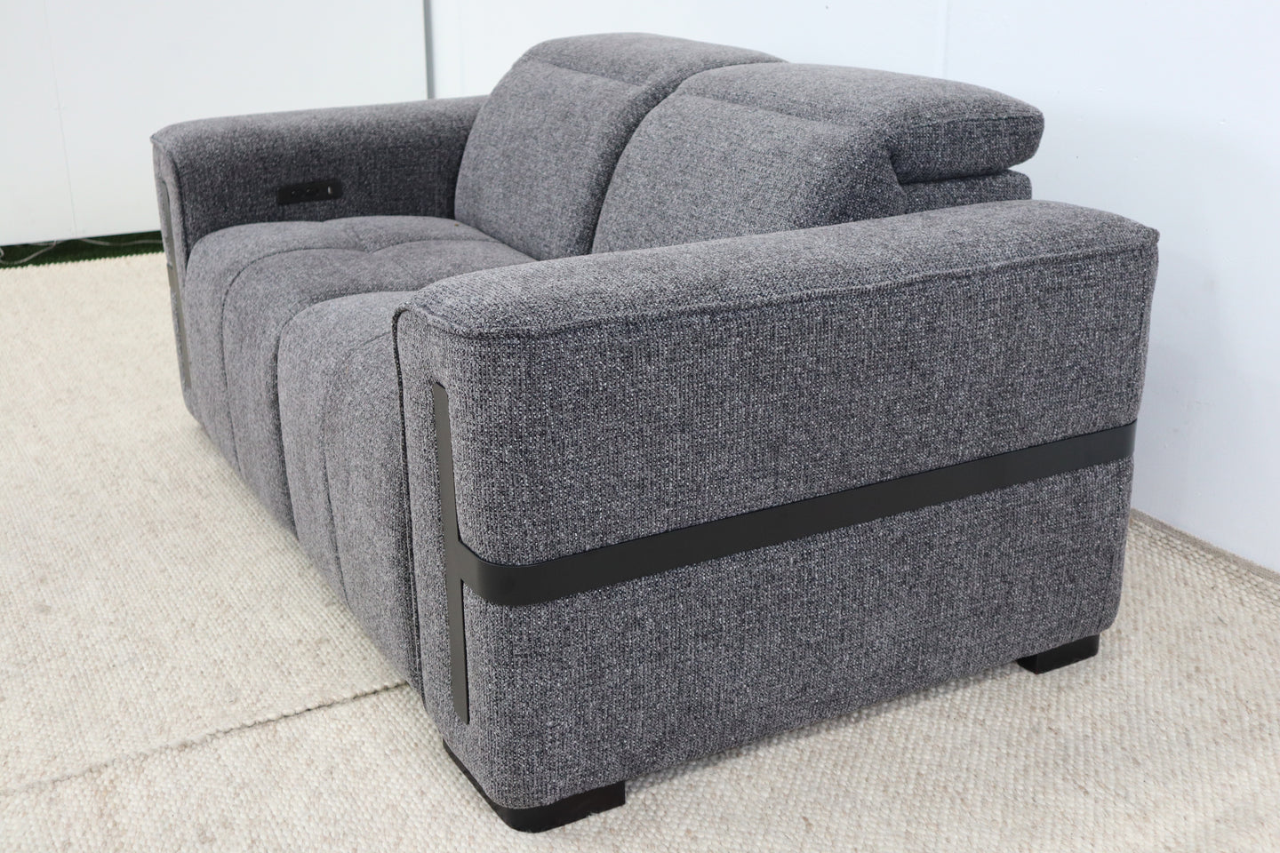 DELTA CHARCOAL FABRIC 2 SEATER