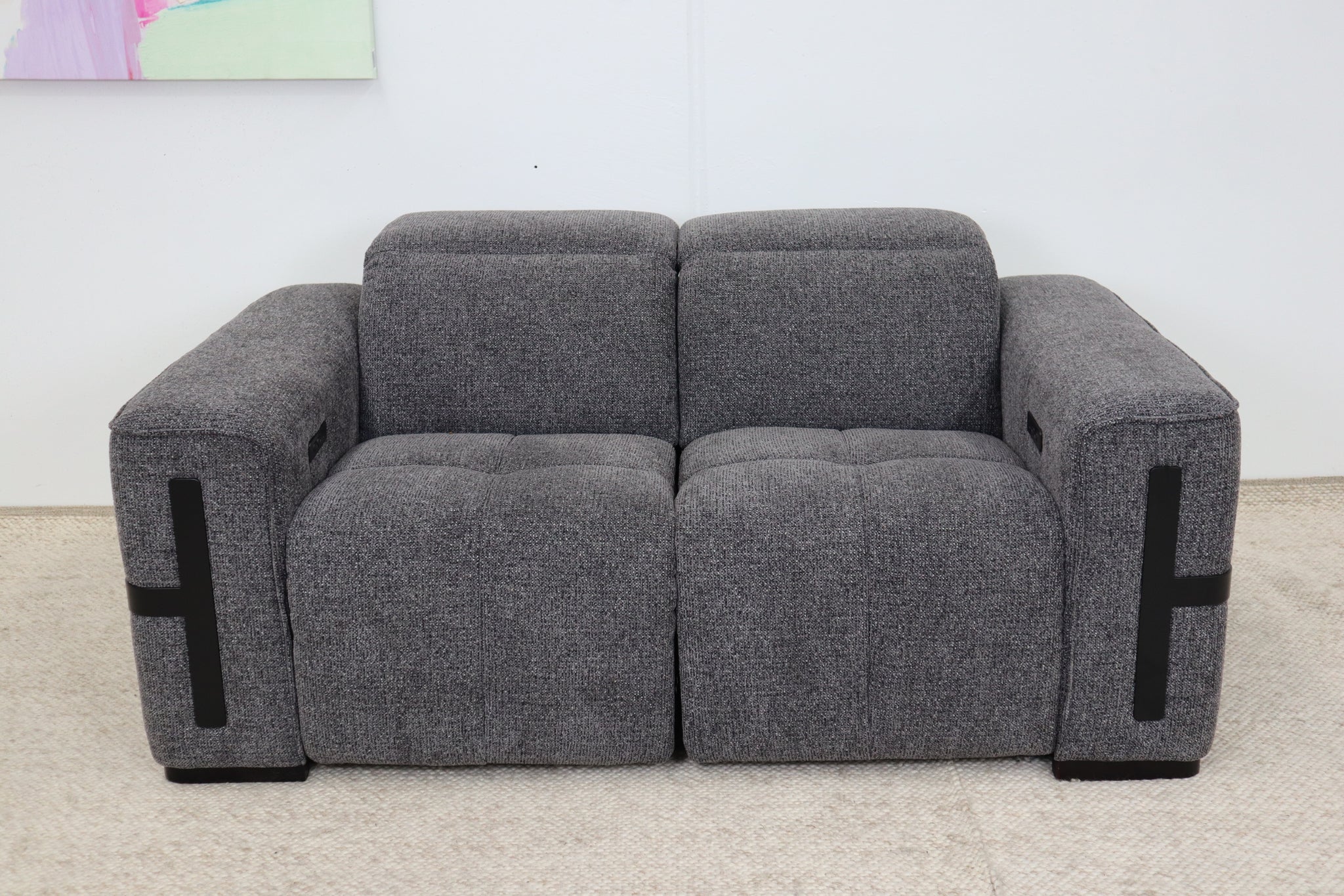DELTA CHARCOAL FABRIC 2 SEATER