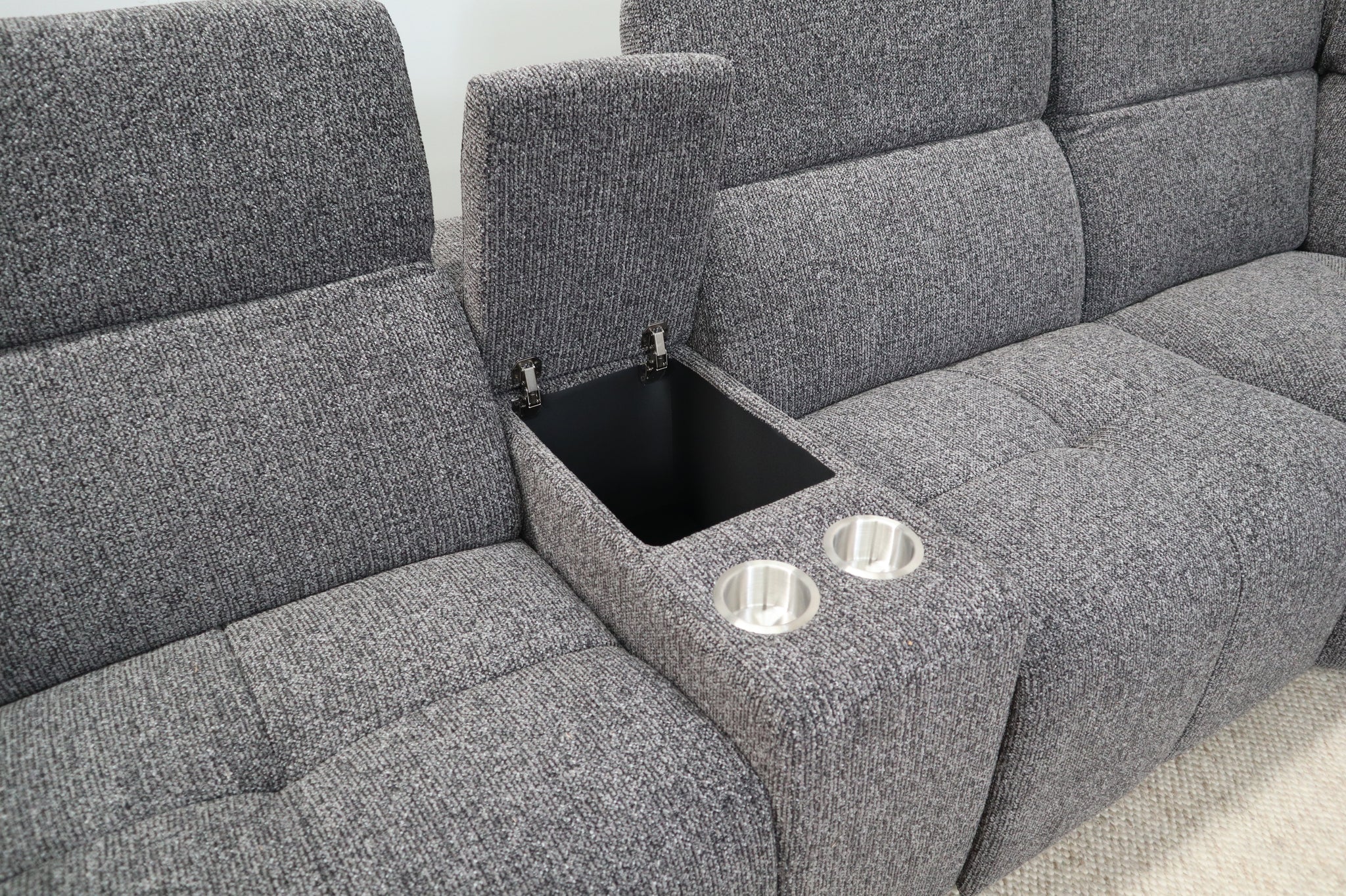 DELTA CHARCOAL FABRIC CORNER LOUNGE