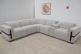 DELTA LIGHT GREY FABRIC CORNER LOUNGE