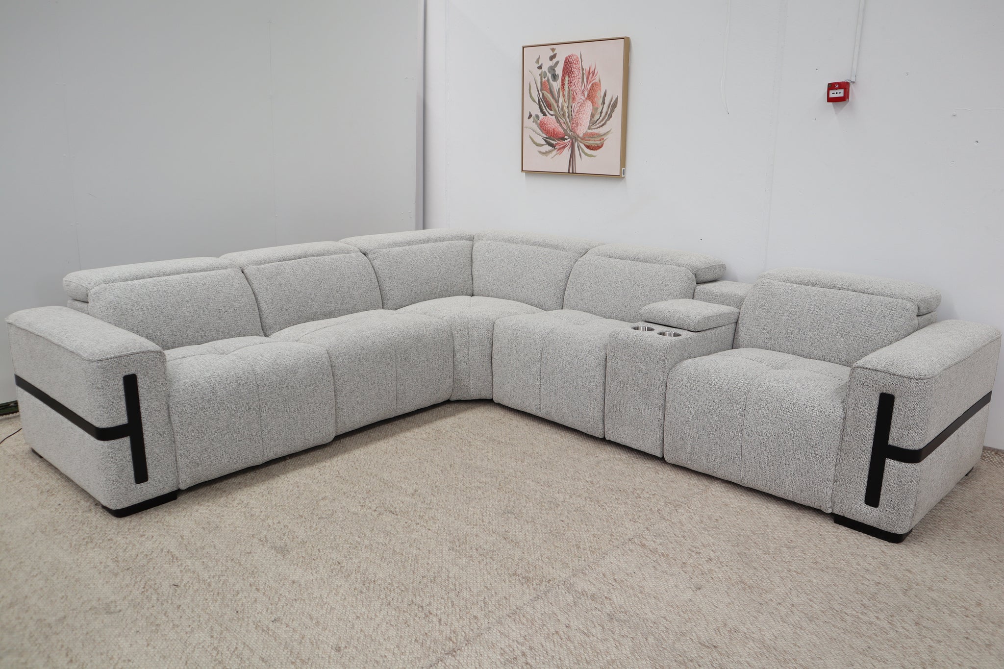 DELTA LIGHT GREY FABRIC CORNER LOUNGE