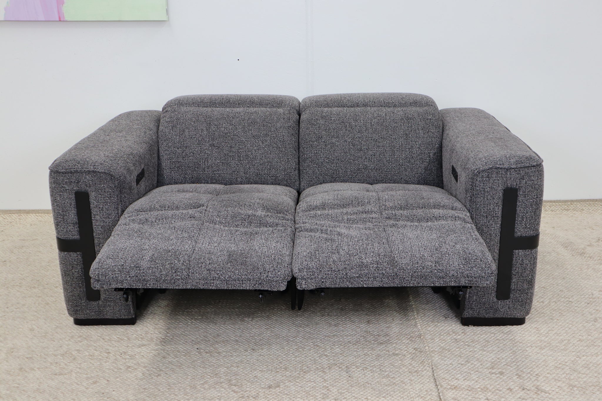 DELTA CHARCOAL FABRIC 2 SEATER