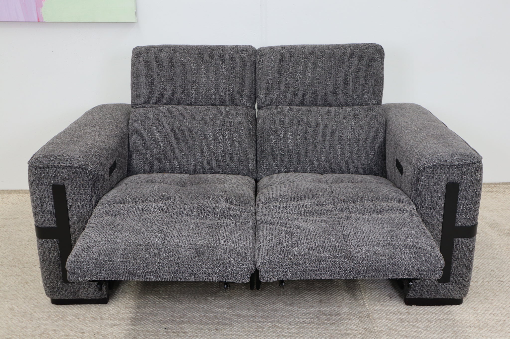 DELTA CHARCOAL FABRIC 2 SEATER