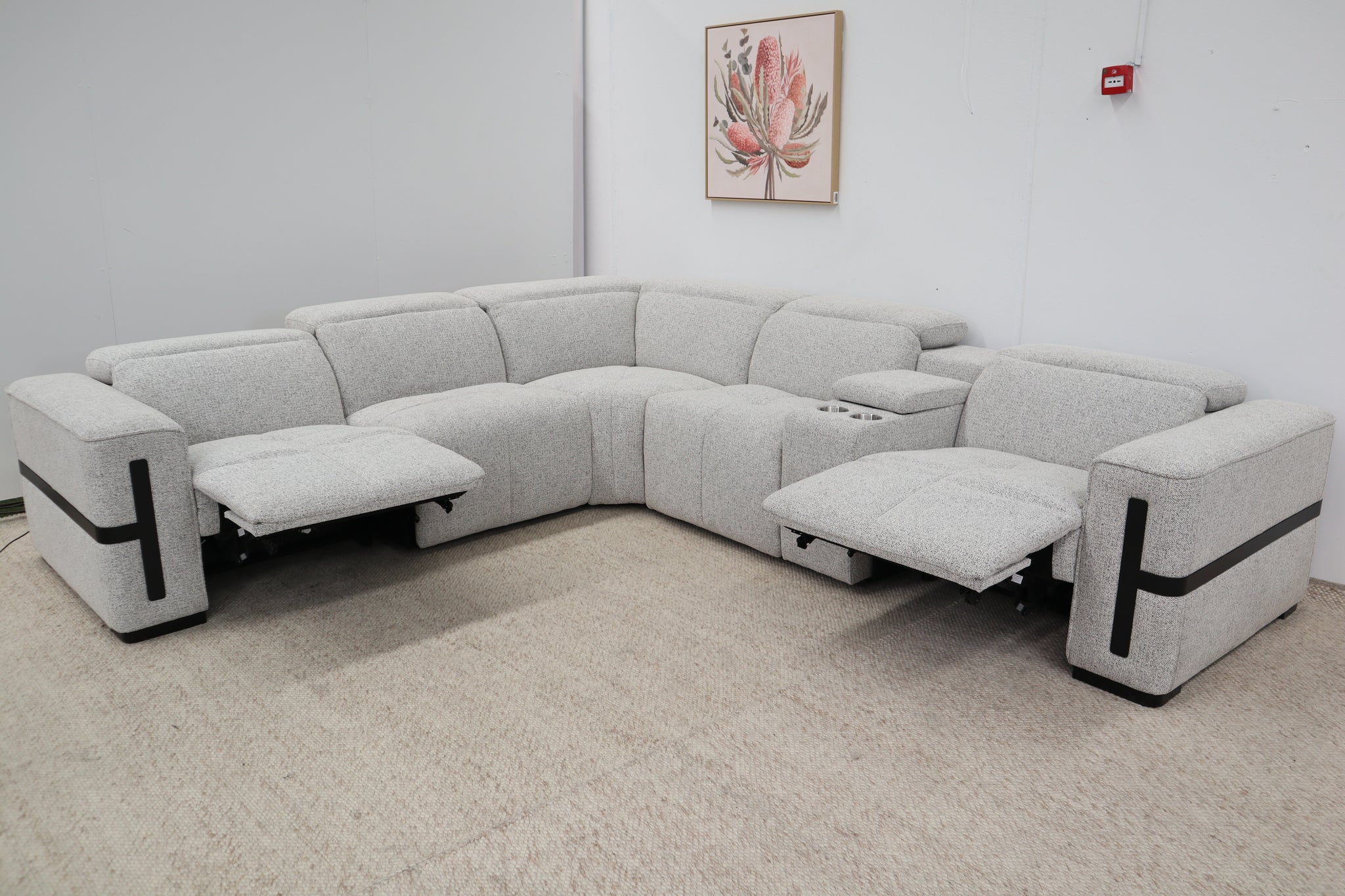 DELTA LIGHT GREY FABRIC CORNER LOUNGE