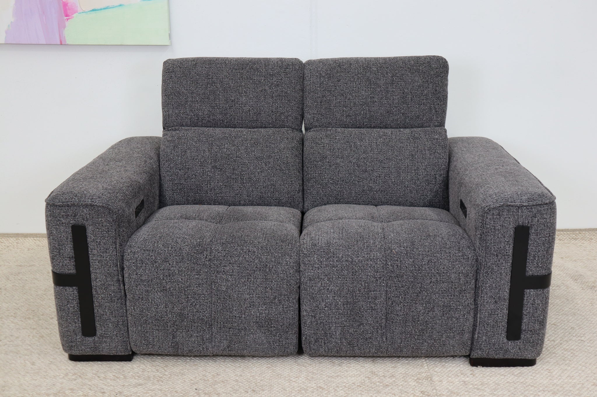 DELTA CHARCOAL FABRIC 2 SEATER