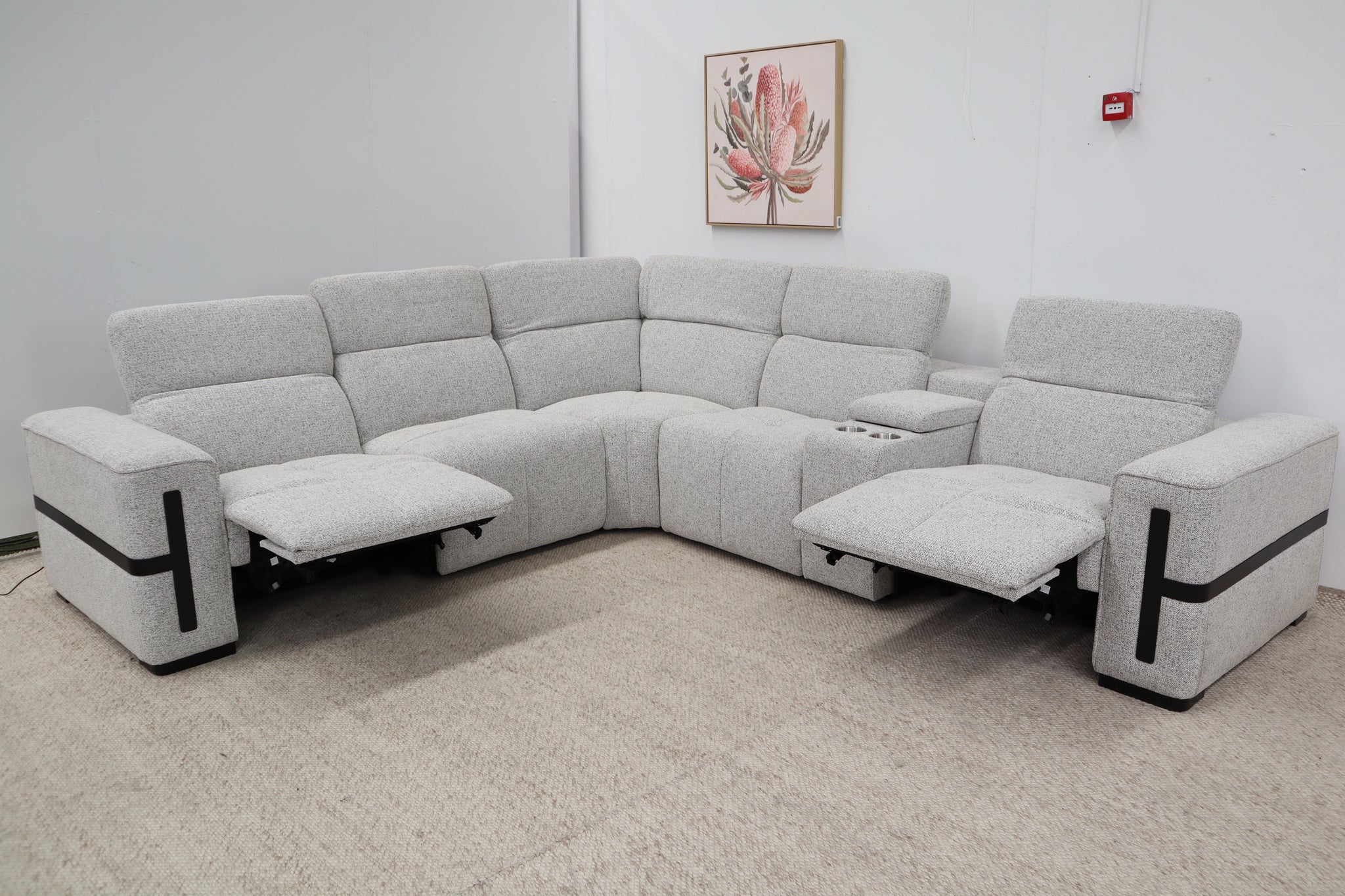 DELTA LIGHT GREY FABRIC CORNER LOUNGE