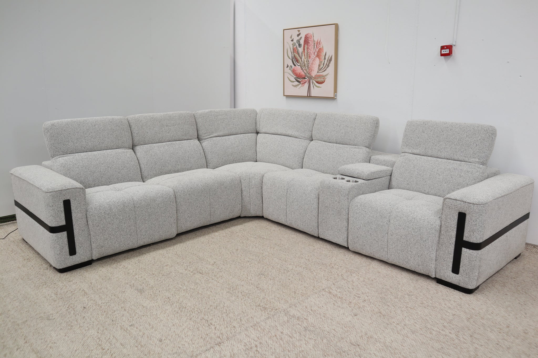 DELTA LIGHT GREY FABRIC CORNER LOUNGE