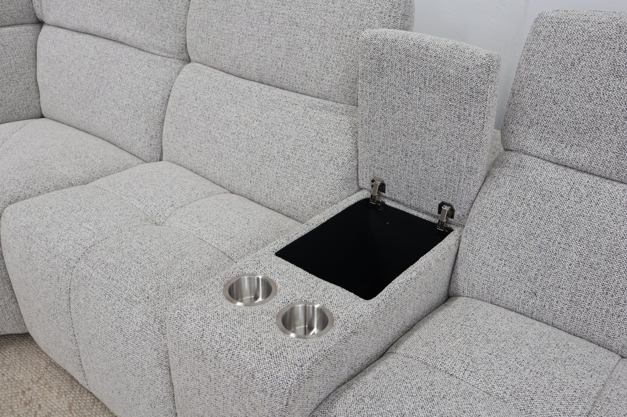 DELTA LIGHT GREY FABRIC CORNER LOUNGE