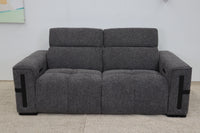 DELTA CHARCOAL FABRIC 2.5 SEATER