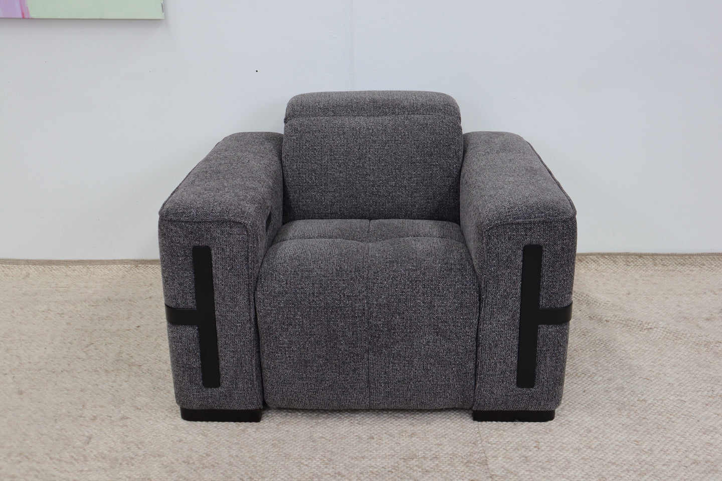 DELTA CHARCOAL FABRIC RECLINER