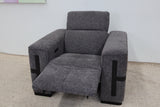 DELTA CHARCOAL FABRIC RECLINER