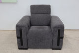 DELTA CHARCOAL FABRIC RECLINER