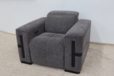 DELTA CHARCOAL FABRIC RECLINER