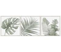 SET OF x3 LEAF CANVASES