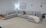 AMALFI LIGHT GREY CORNER LOUNGE SUITE WITH REVERSIBLE CHAISE