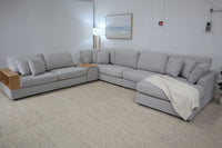 AMALFI LIGHT GREY CORNER LOUNGE SUITE WITH REVERSIBLE CHAISE