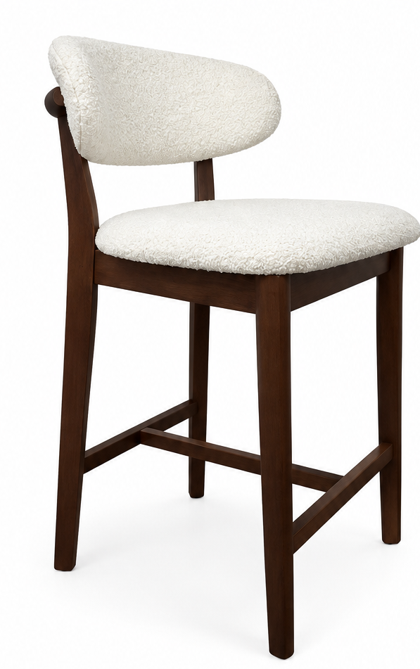 QUINN WHITE FABRIC BAR STOOL