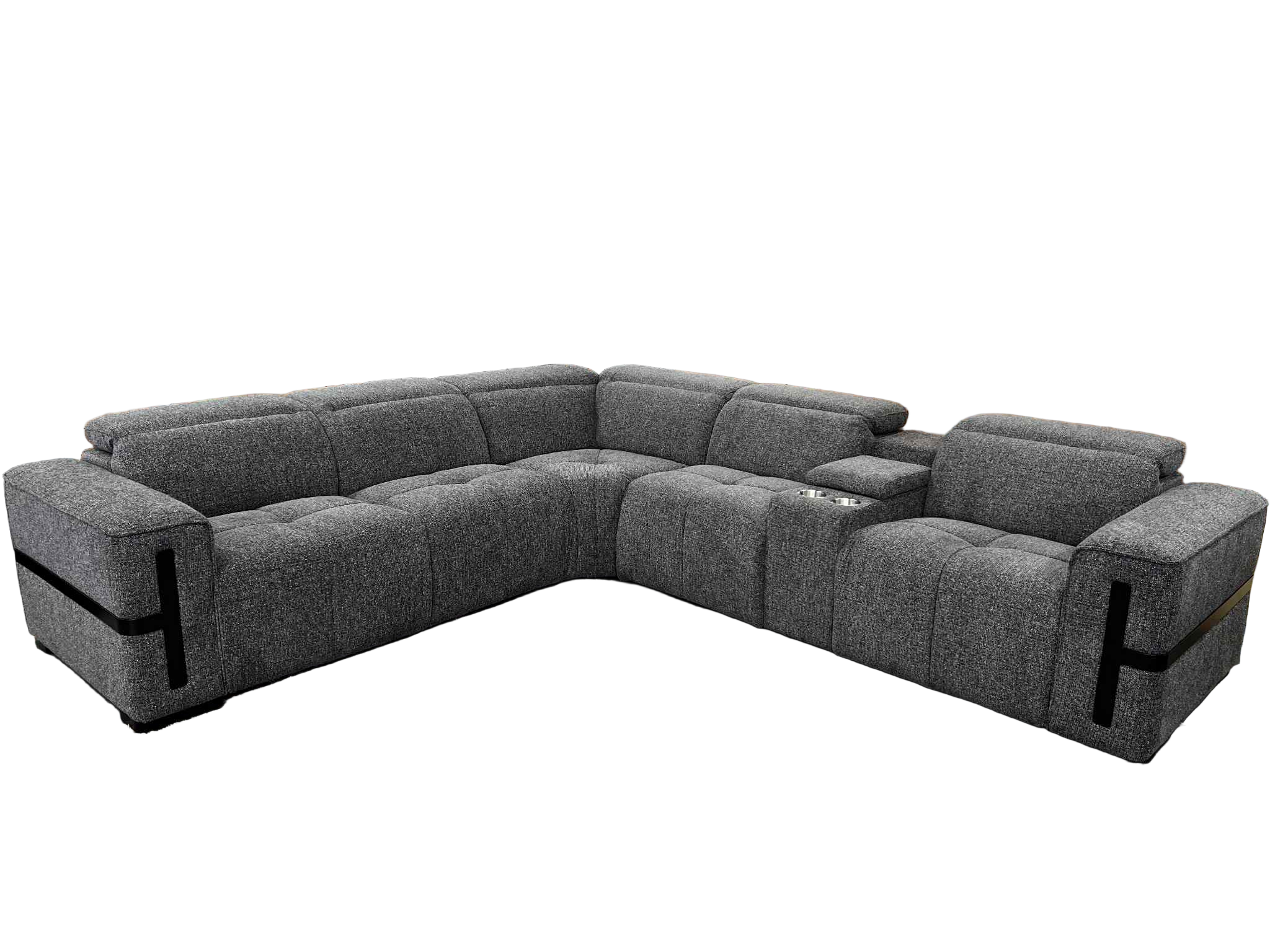 DELTA CHARCOAL FABRIC CORNER LOUNGE