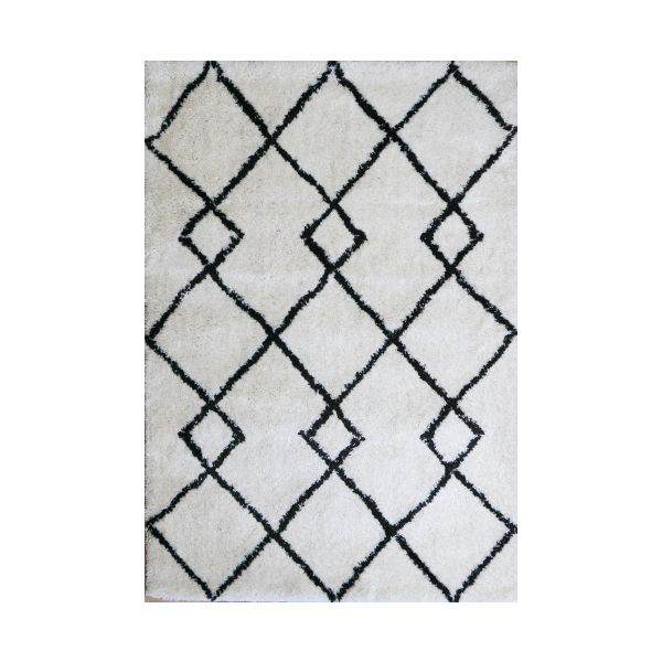 FLURRY 1010 IVORY CHARCOAL FLOOR RUG 155x225cm