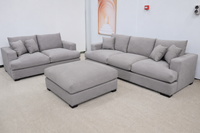HALLE N4 GREY FABRIC 2 SEATER