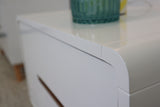 KARA WHITE BEDSIDE TABLE
