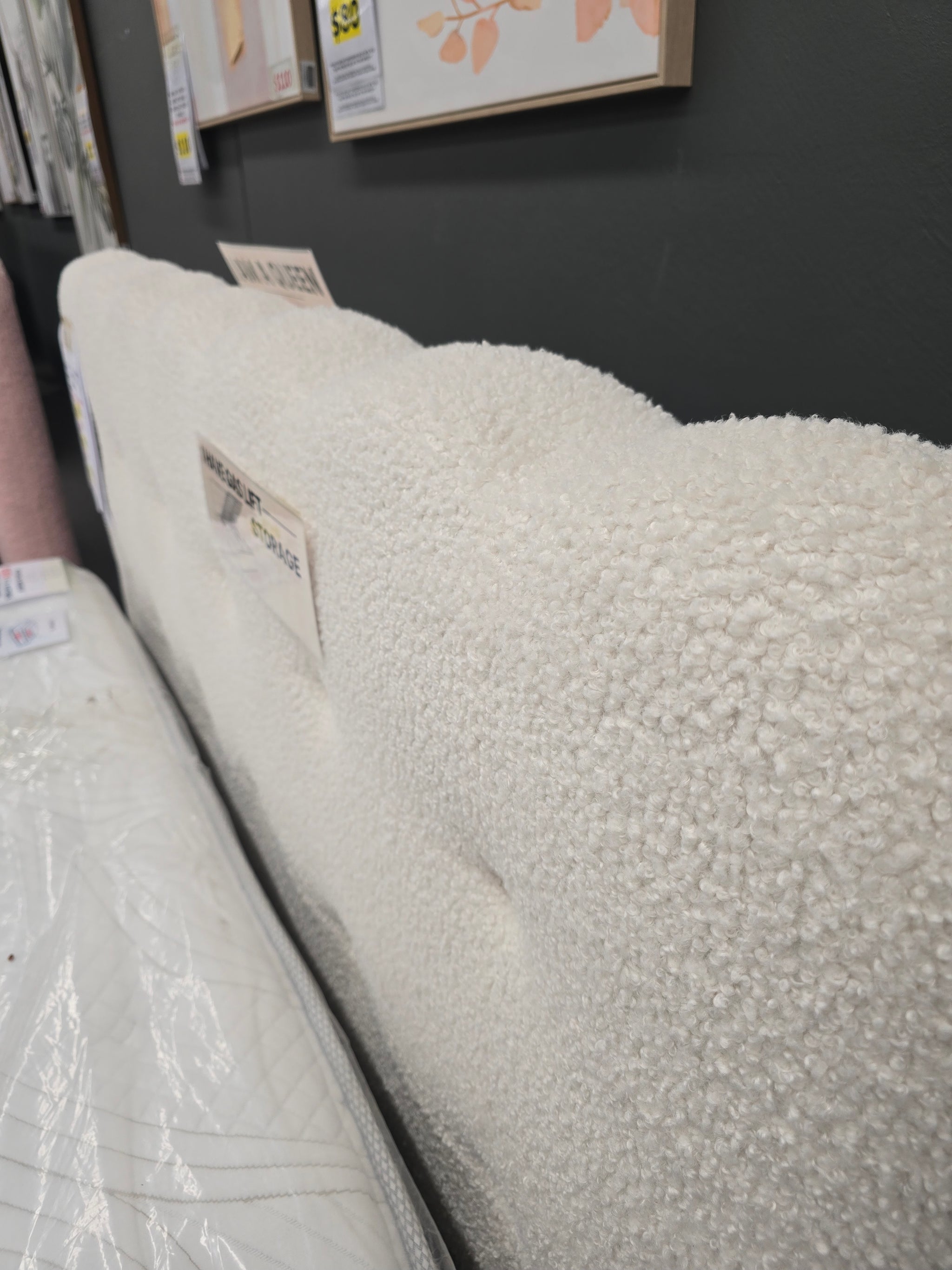 AVA IVORY KING BED WITH GAS LIFT