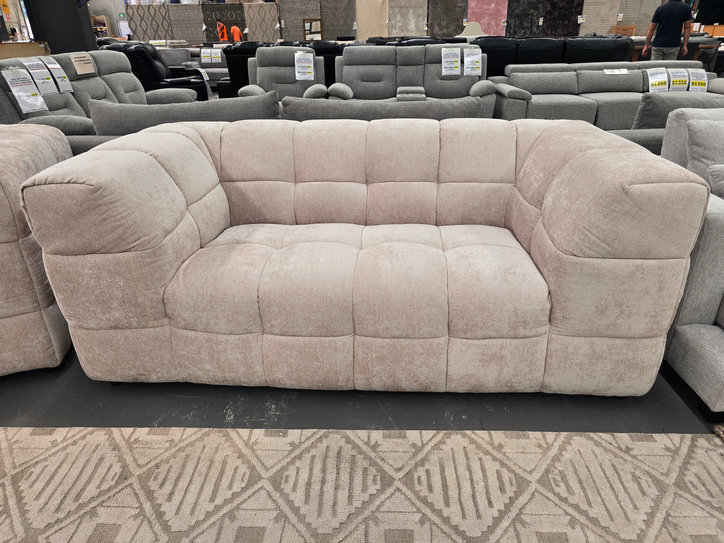 ZOE NATURAL FABRIC 2 SEATER
