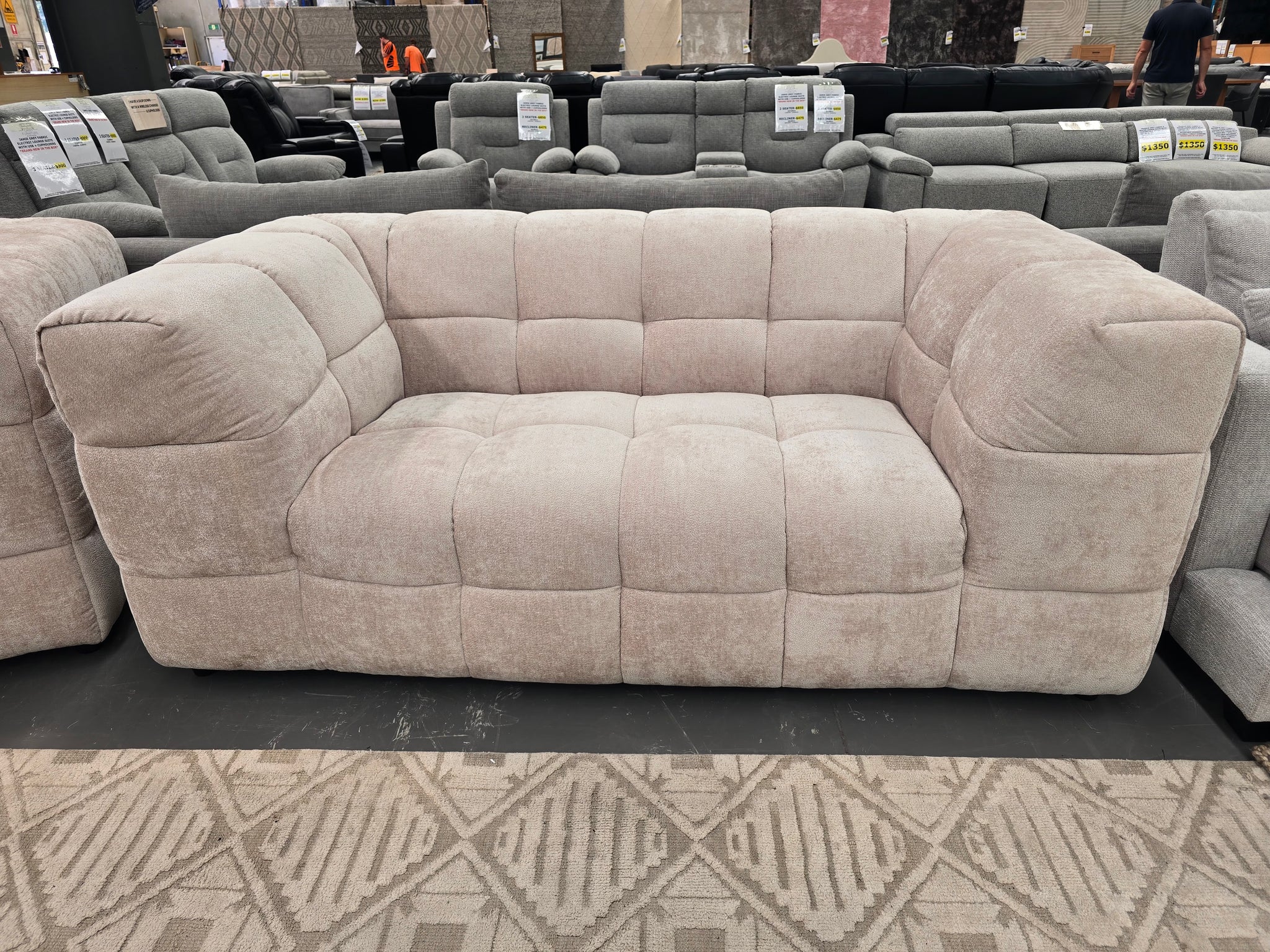 ZOE NATURAL FABRIC 2 SEATER