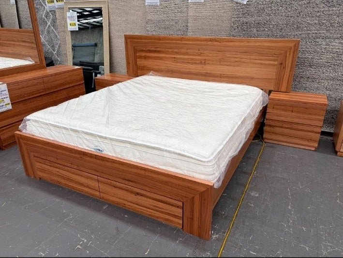 SAMMY WORMY CHESTNUT VENEER QUEEN 3PCE BEDROOM SUITE