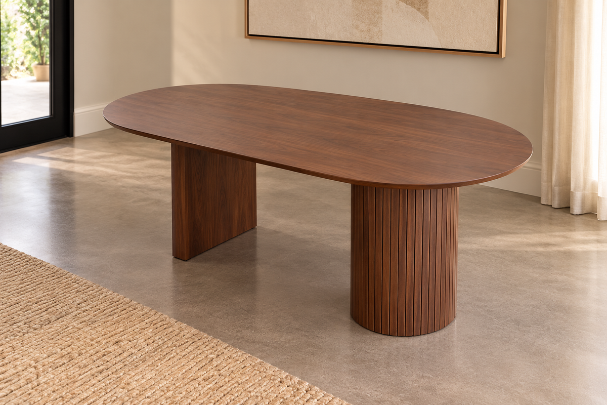 2100 ASHTON OAK CHESTNUT VENEER DINING TABLE